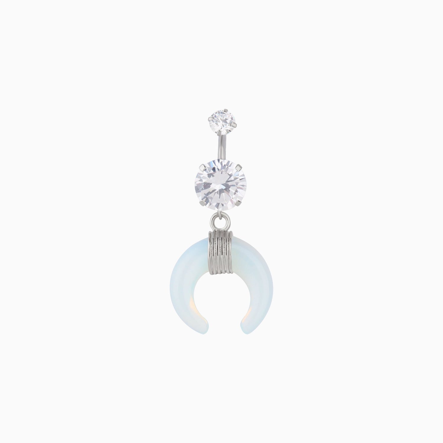 Crescent Opal Belly Ring - OhmoJewelry