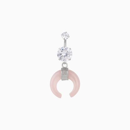 Crescent Opal Belly Ring - OhmoJewelry