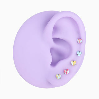 Colorful Gem Heart Stud - OhmoJewelry