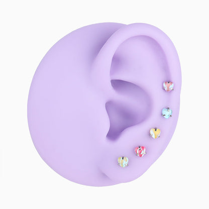 Colorful Gem Heart Stud - OhmoJewelry