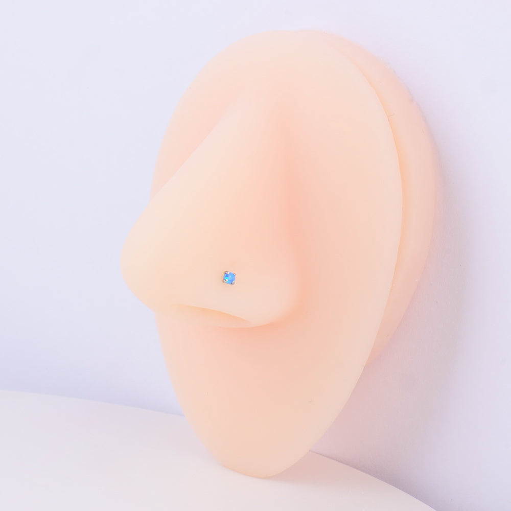 Fantasy Opal Nose Stud - Stainless Steel - Nostril - Oumo Jewelry