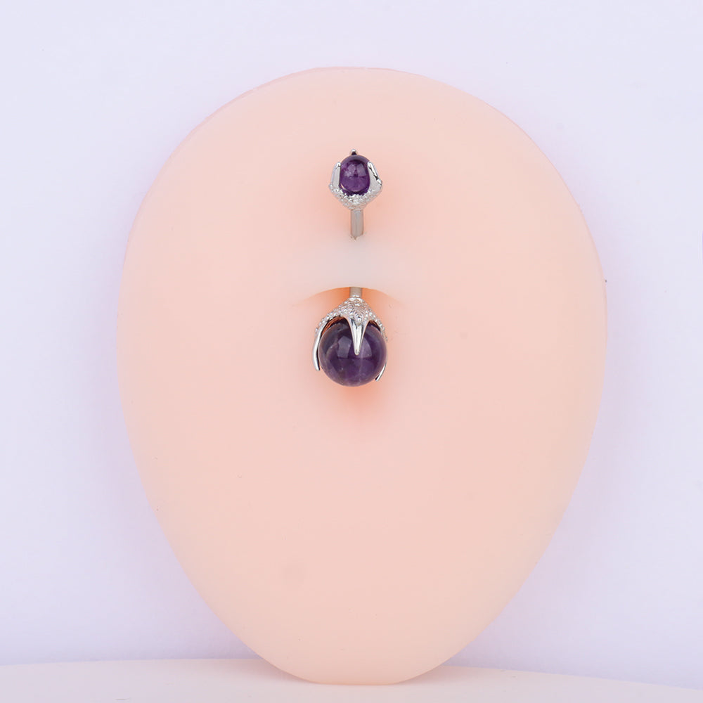 Opal Belly Ring - Stainless Steel - Navel - Oumo Jewelry