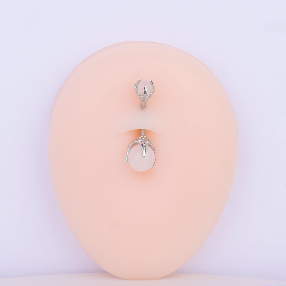 Opal Belly Ring - Stainless Steel - Navel - Oumo Jewelry