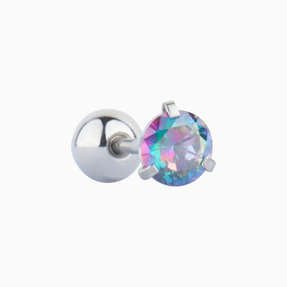 Colorful Round Gemstone Stud - OhmoJewelry