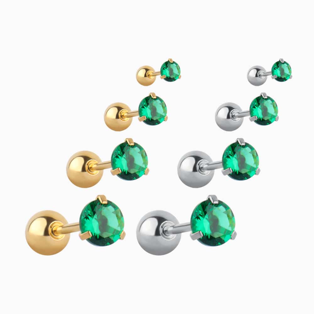 Green Gem Stud - OhmoJewelry