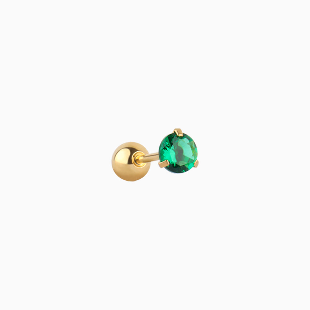 Green Gem Stud - OhmoJewelry