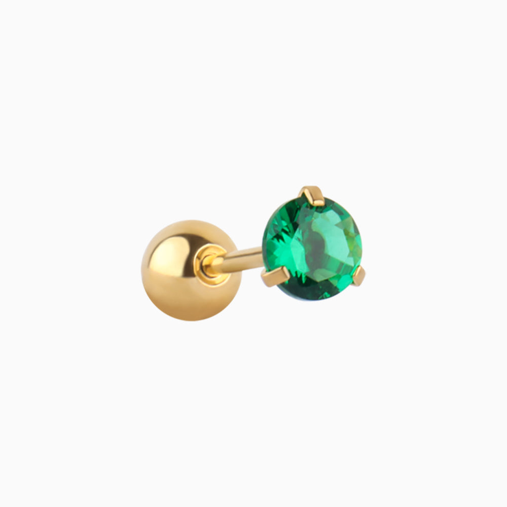 Green Gem Stud - OhmoJewelry