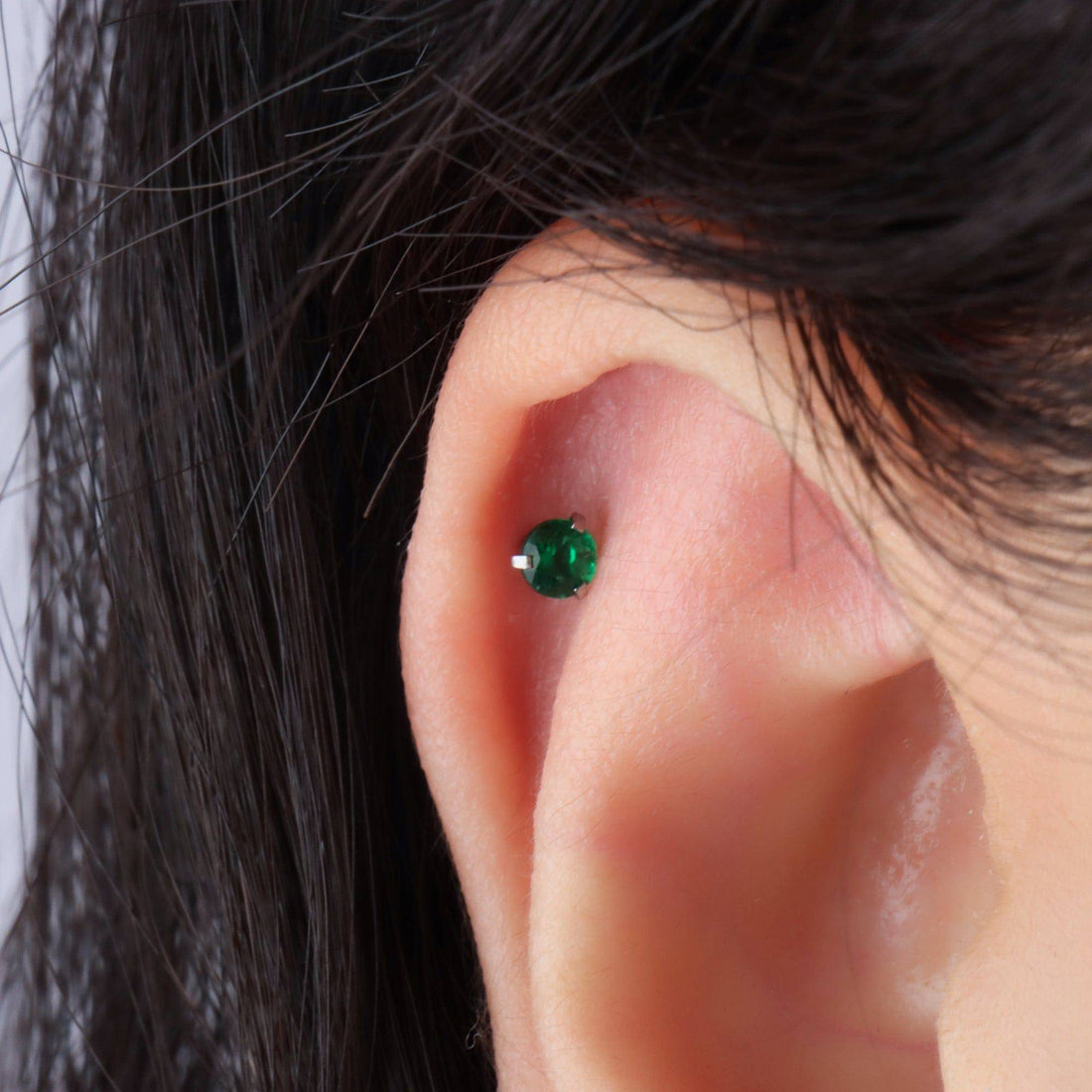 Green Gem Stud - OhmoJewelry