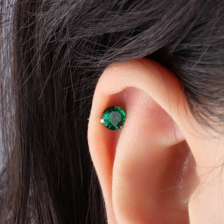 Green Gem Stud - OhmoJewelry