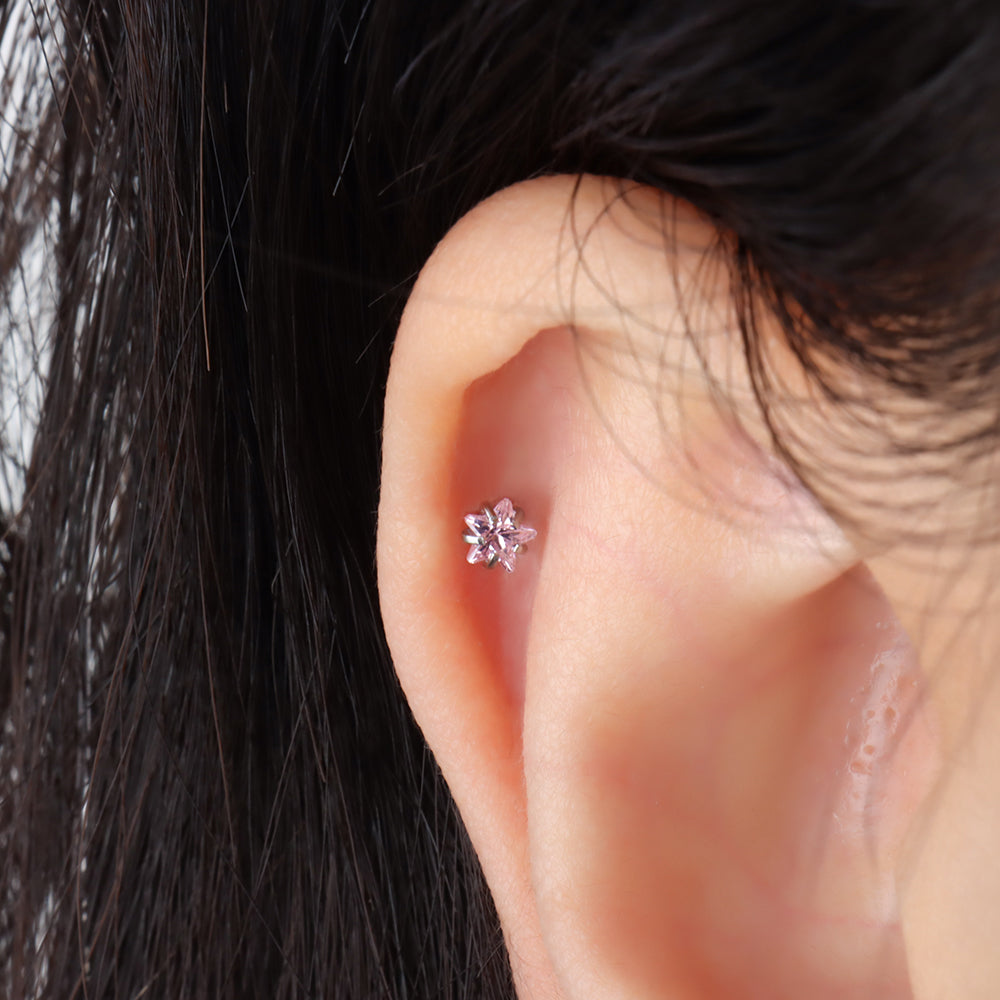 Pink Star Stud - OhmoJewelry