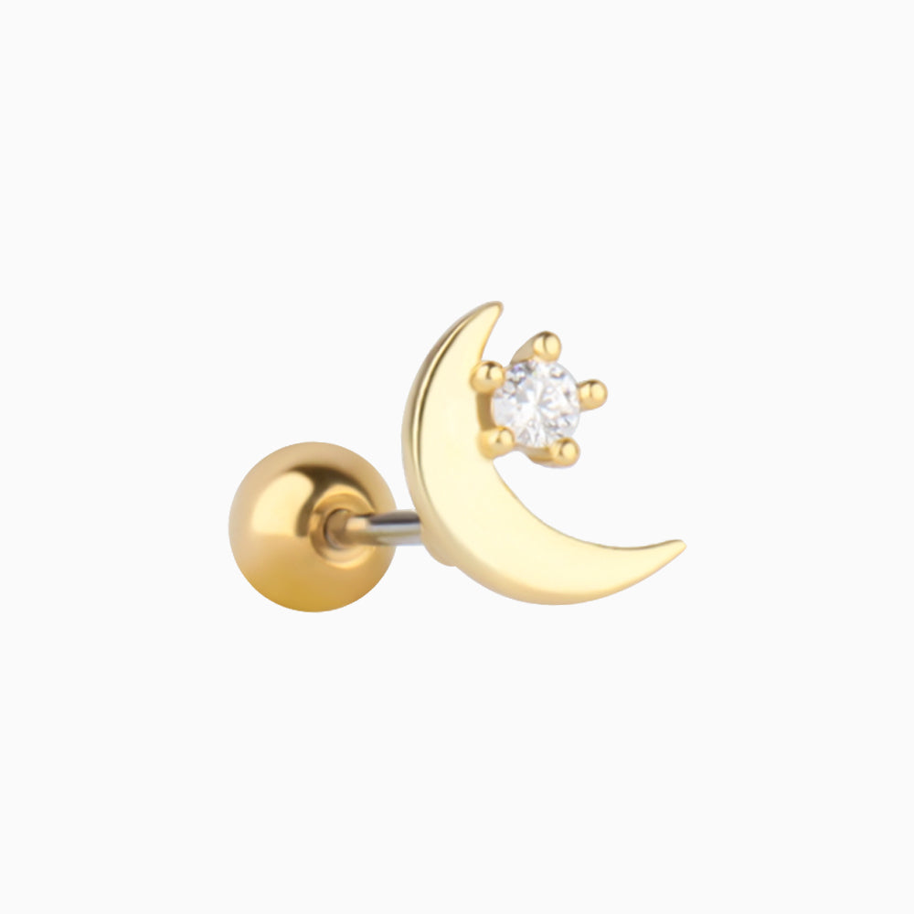 Beautiful Crescent Moon Stud - OhmoJewelry