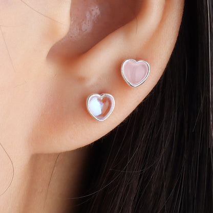 Opal Heart Stud - OhmoJewelry