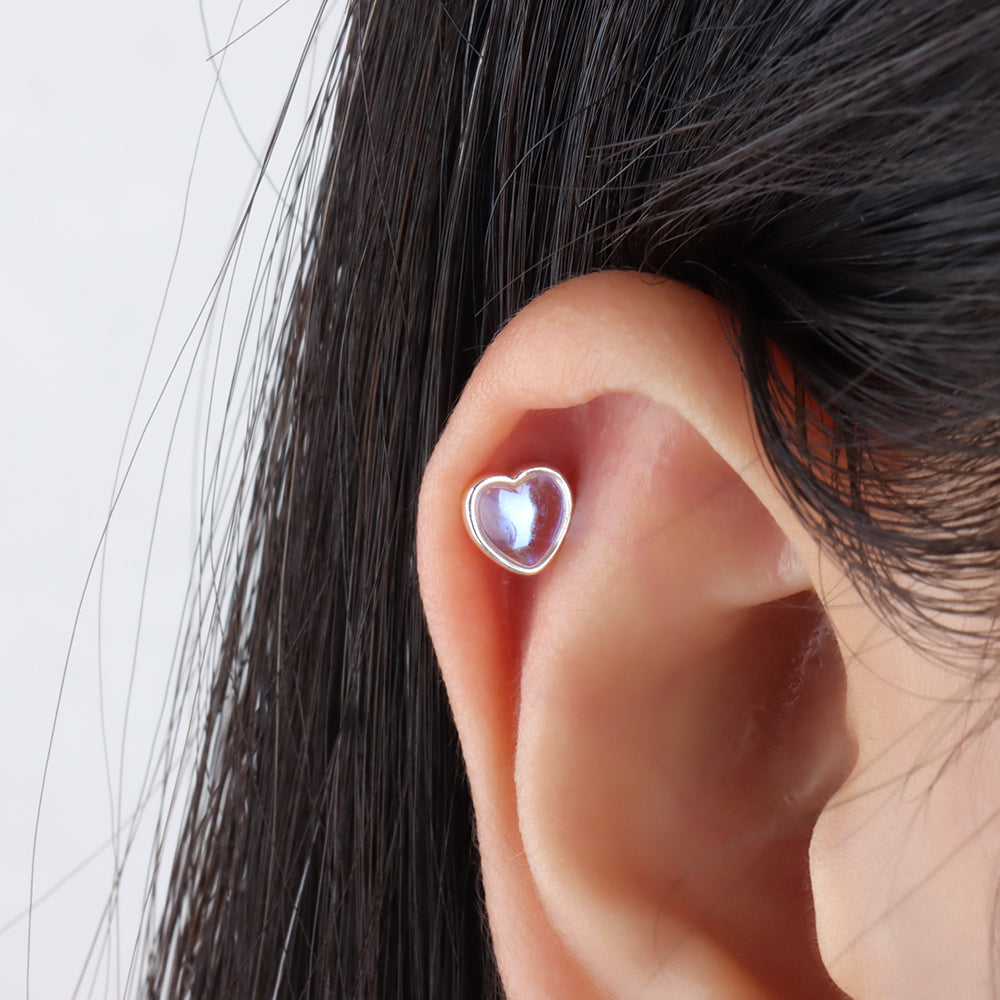 Opal Heart Stud - OhmoJewelry