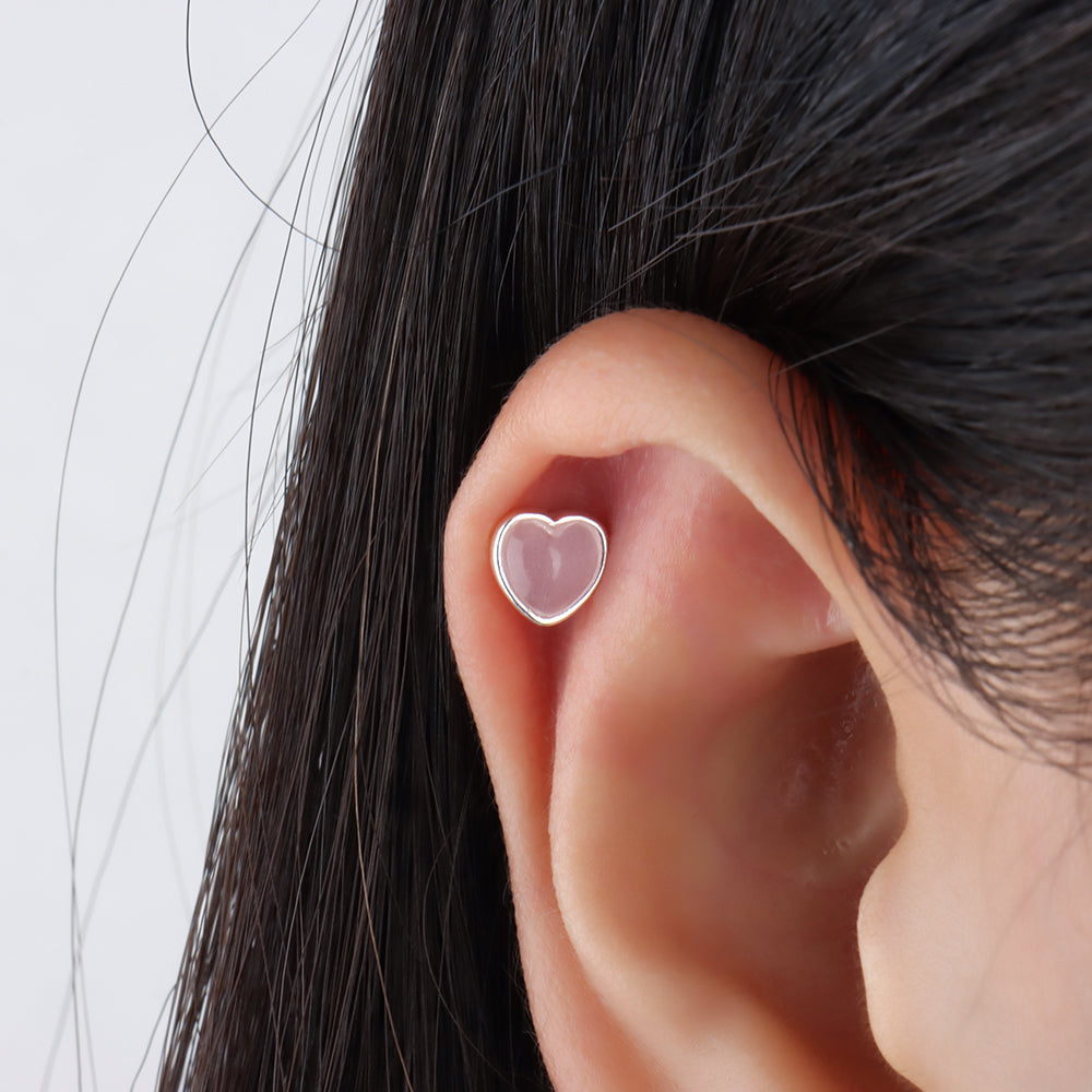 Opal Heart Stud - OhmoJewelry