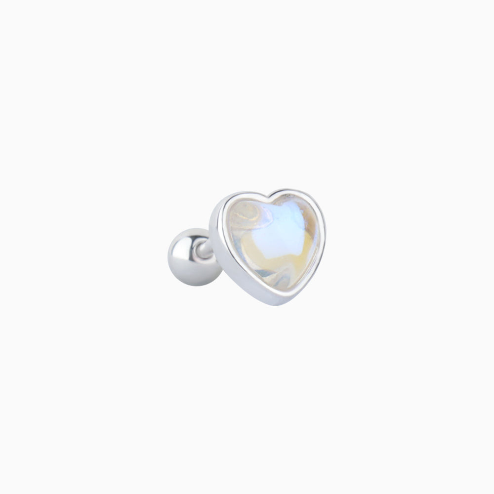 Opal Heart Stud - OhmoJewelry