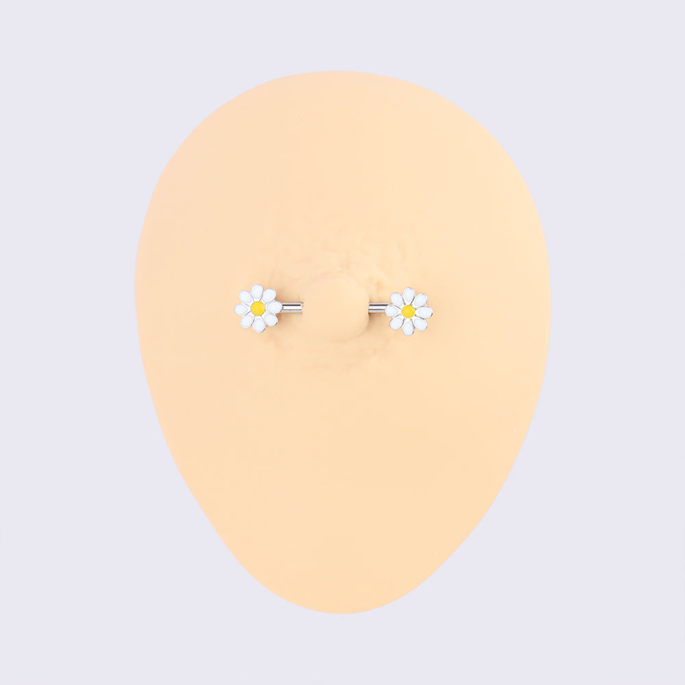 Flower Nipple Rings - Stainless Steel - Oumo Jewelry