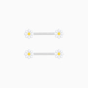 Flower Nipple Rings - Stainless Steel - Oumo Jewelry