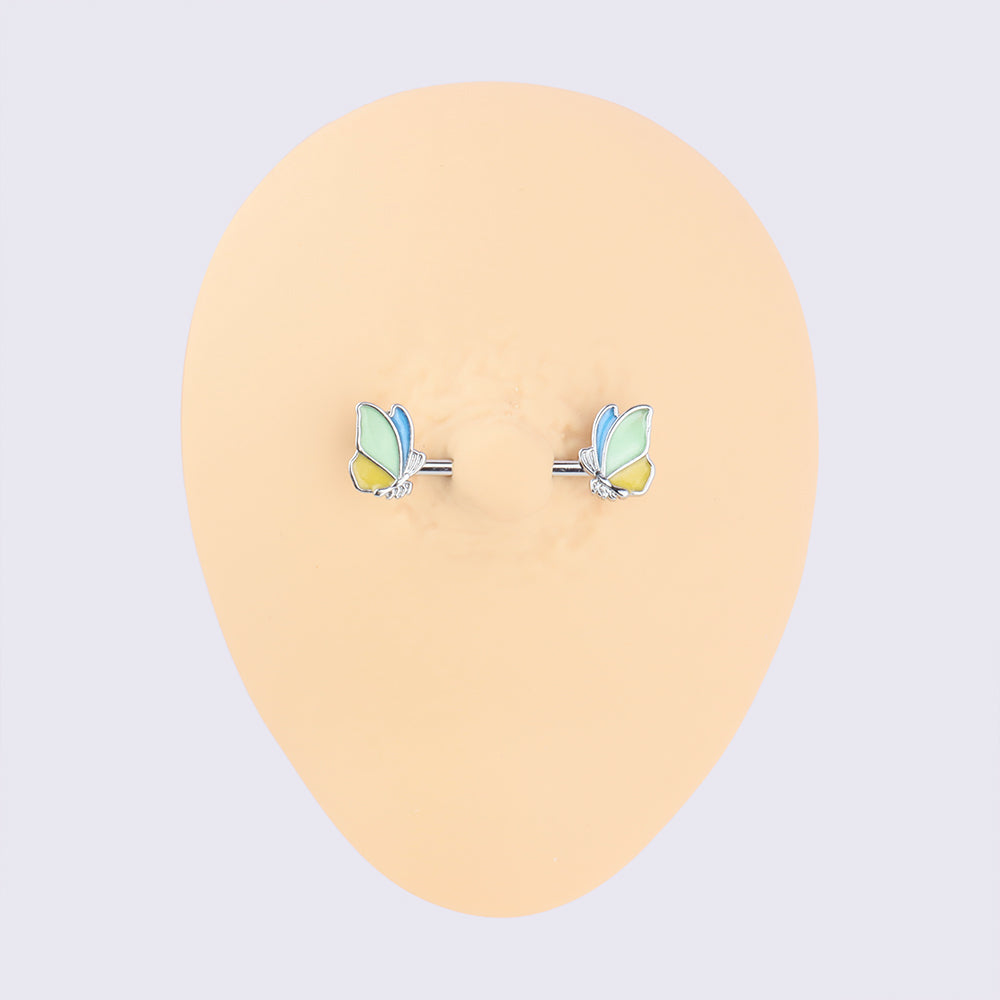 Butterfly Nipple Rings - Stainless Steel - Oumo Jewelry