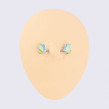 BR2401008 Butterfly Nipple Rings - OhmoJewelry