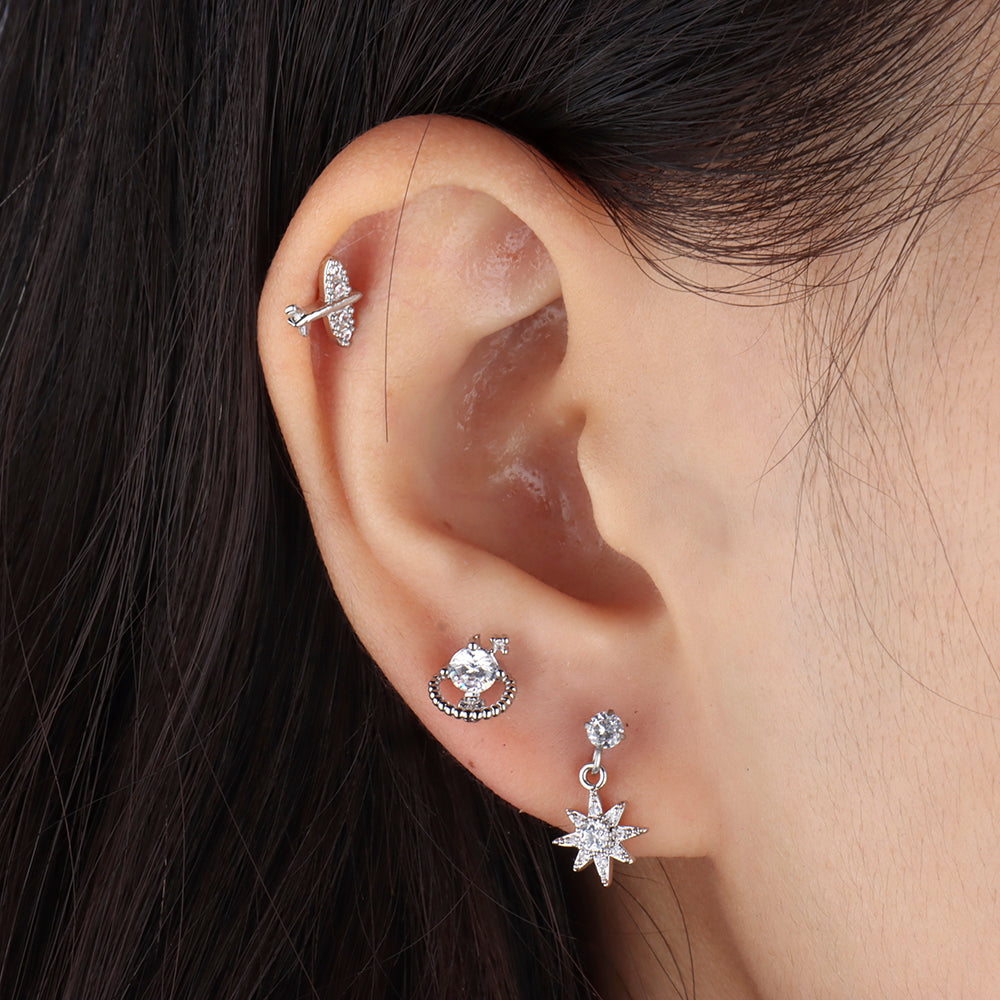 Brightest Star Drop Stud - OhmoJewelry