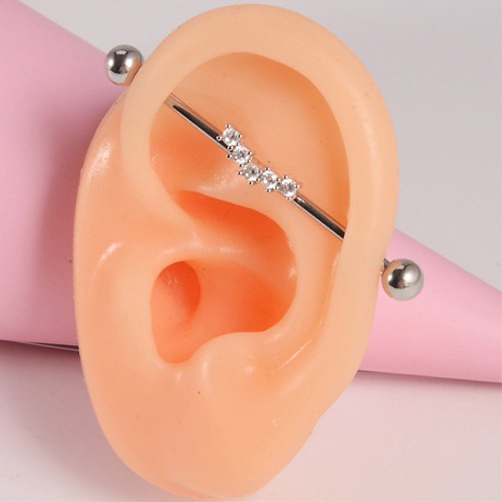 Curved Industrial Barbell - Stainless Steel - Industrial - Oumo Jewelry