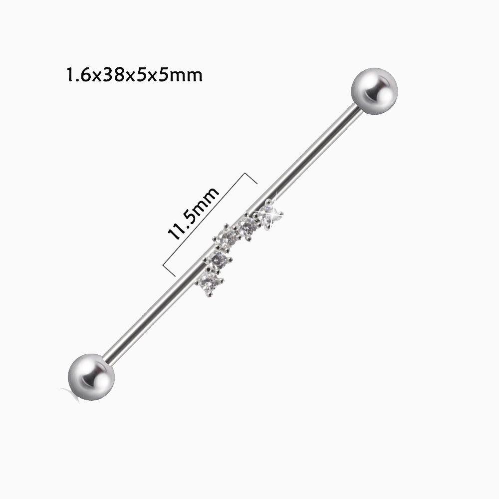 Curved Industrial Barbell - Stainless Steel - Industrial - Oumo Jewelry