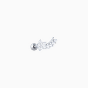 Dazzling Flower Stud - Stainless Steel - Upper Lobe, Helix, Flat - Oumo Jewelry