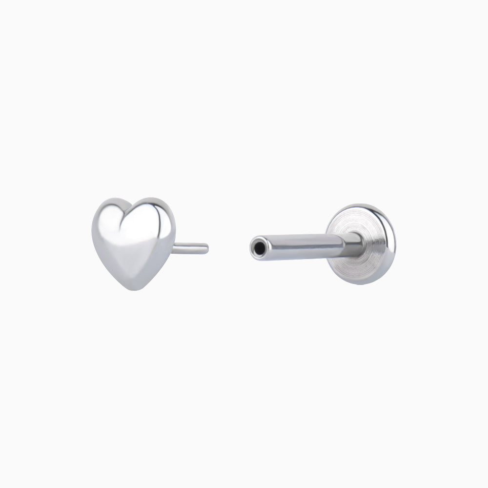 Modern puff Heart Stud - OhmoJewelry