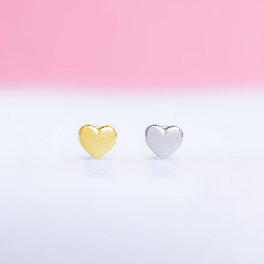 Modern puff Heart Stud - OhmoJewelry