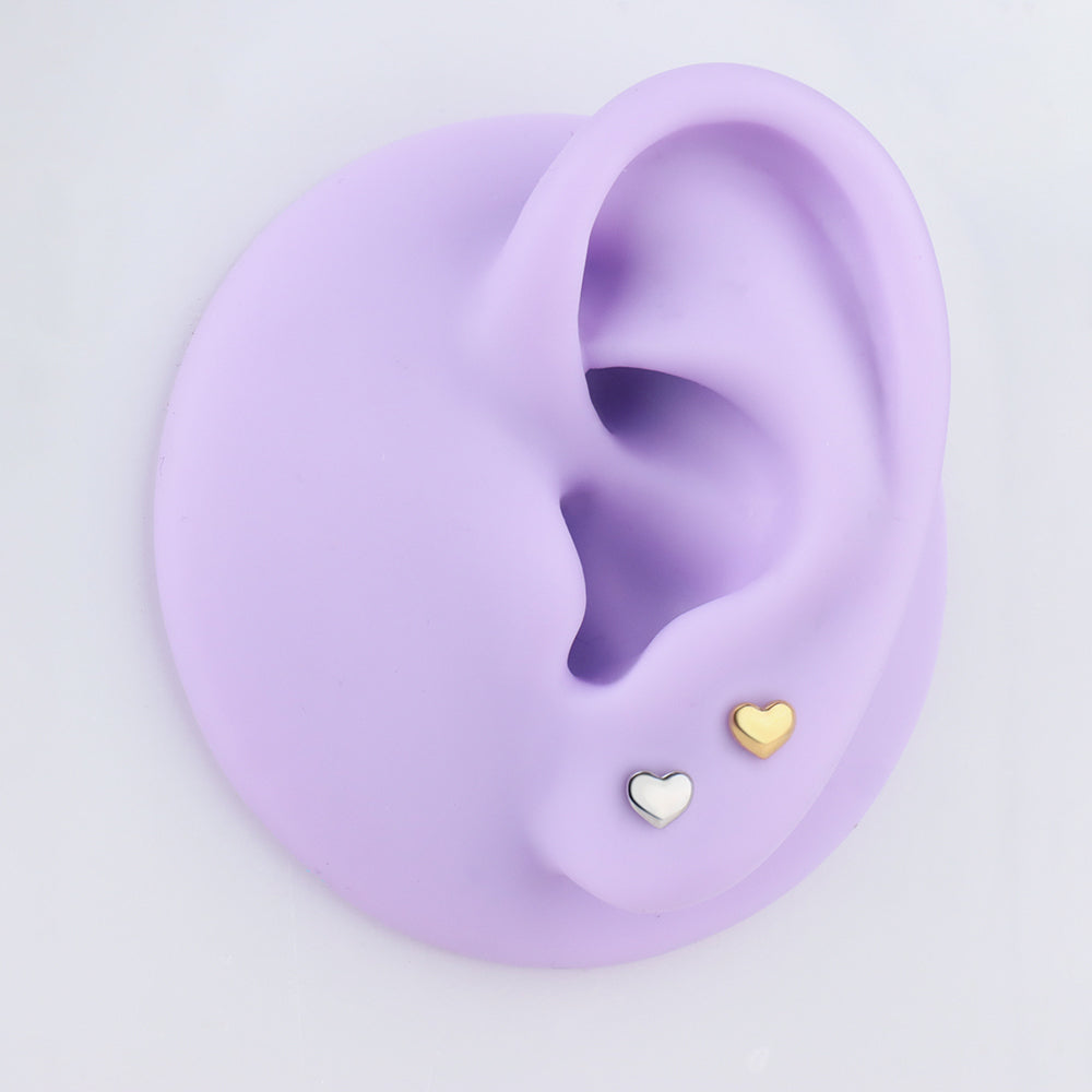 Modern puff Heart Stud - OhmoJewelry