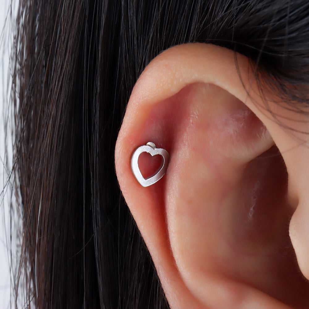 Open Heart Stud - OhmoJewelry