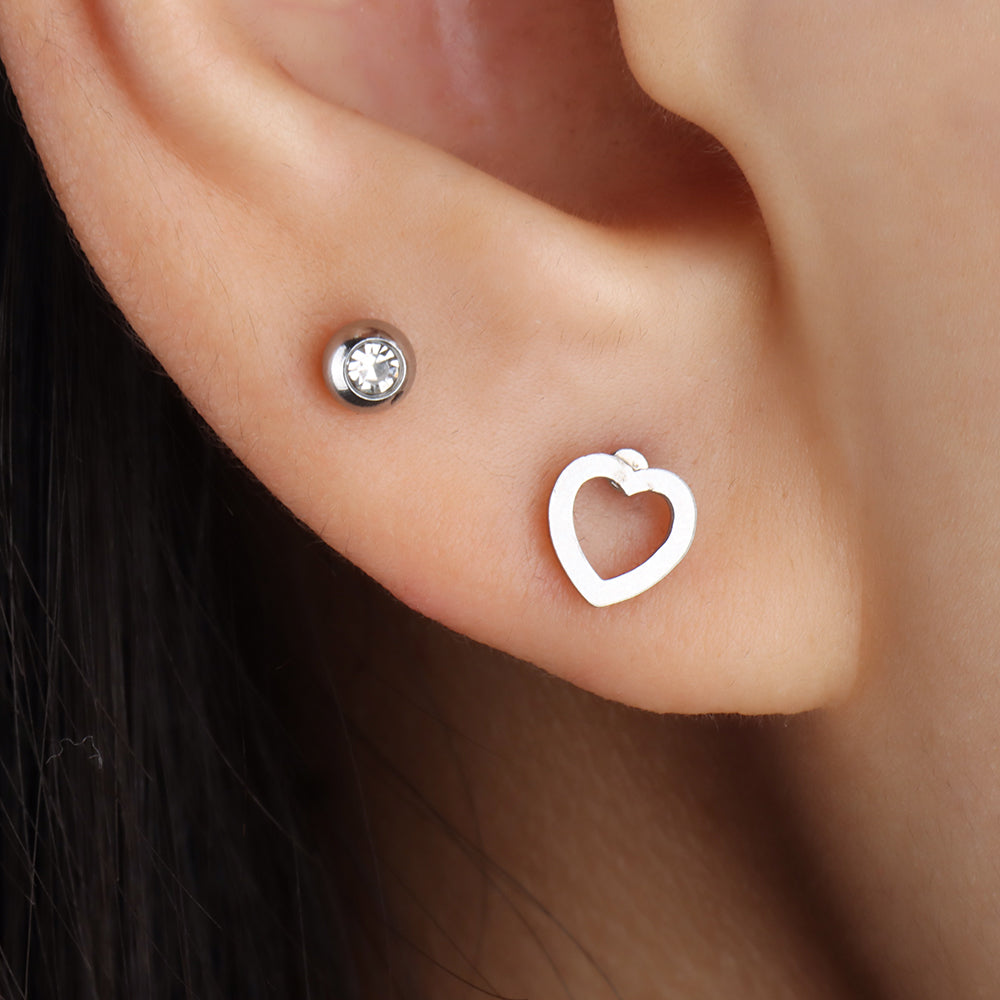 Open Heart Stud - OhmoJewelry