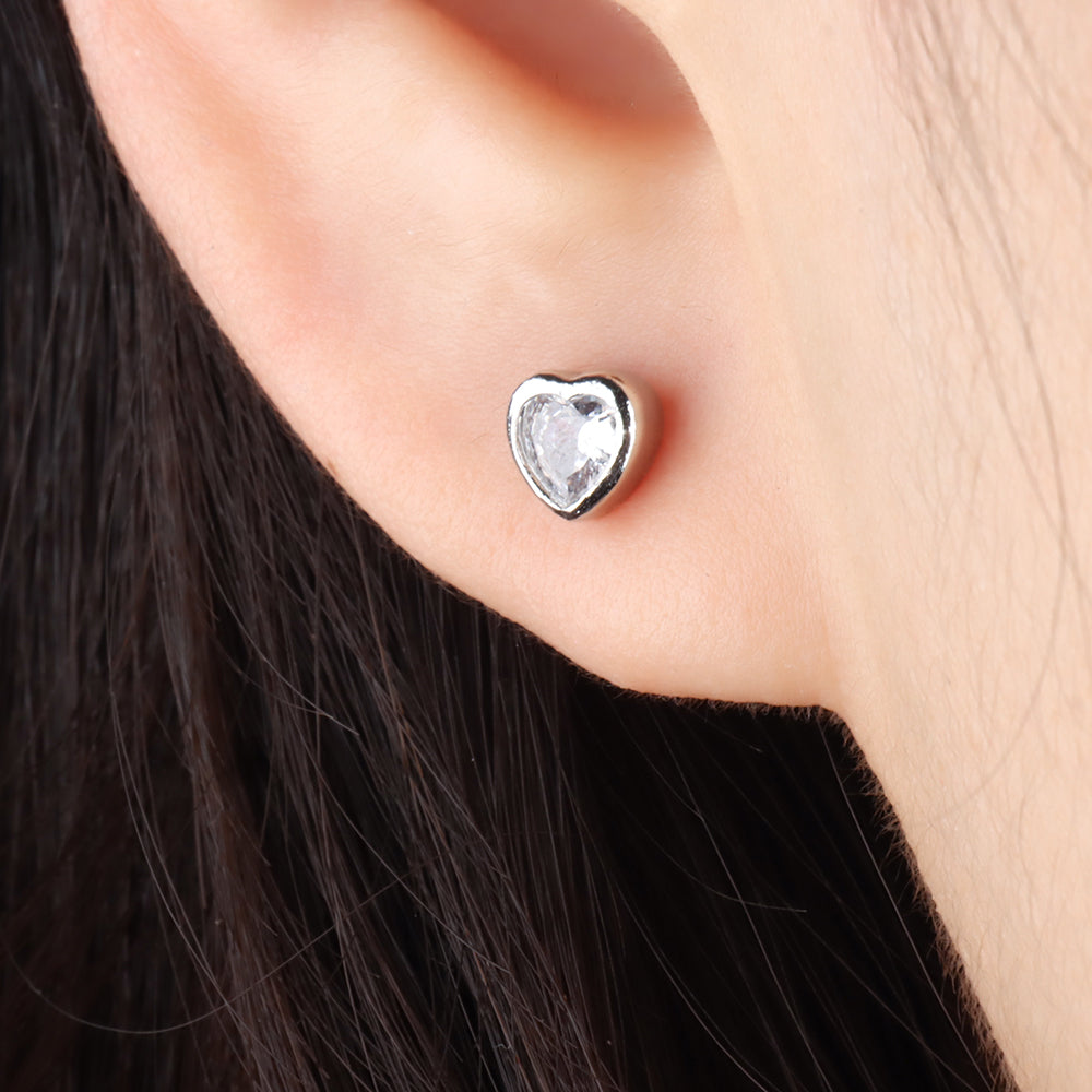 Puff Heart Stud - OhmoJewelry