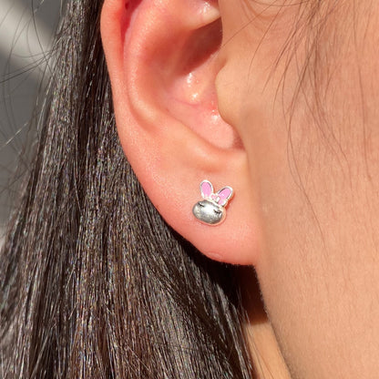 Sleepy Rabbit Stud - OhmoJewelry