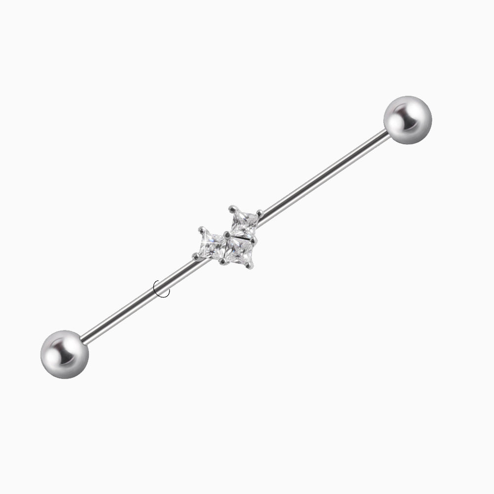 Sparkling Love Industrial Barbell - OhmoJewelry