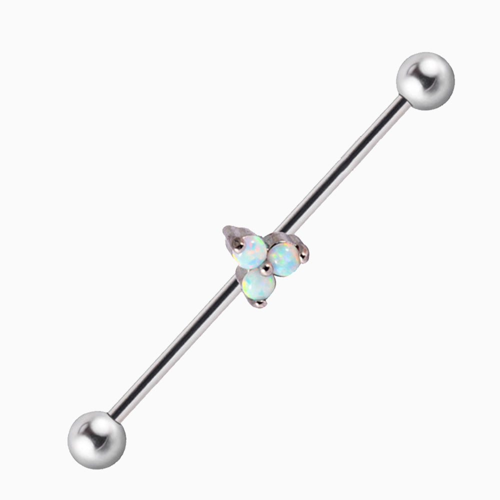 Titanium Opal Hazy Industrial Barbell - OhmoJewelry