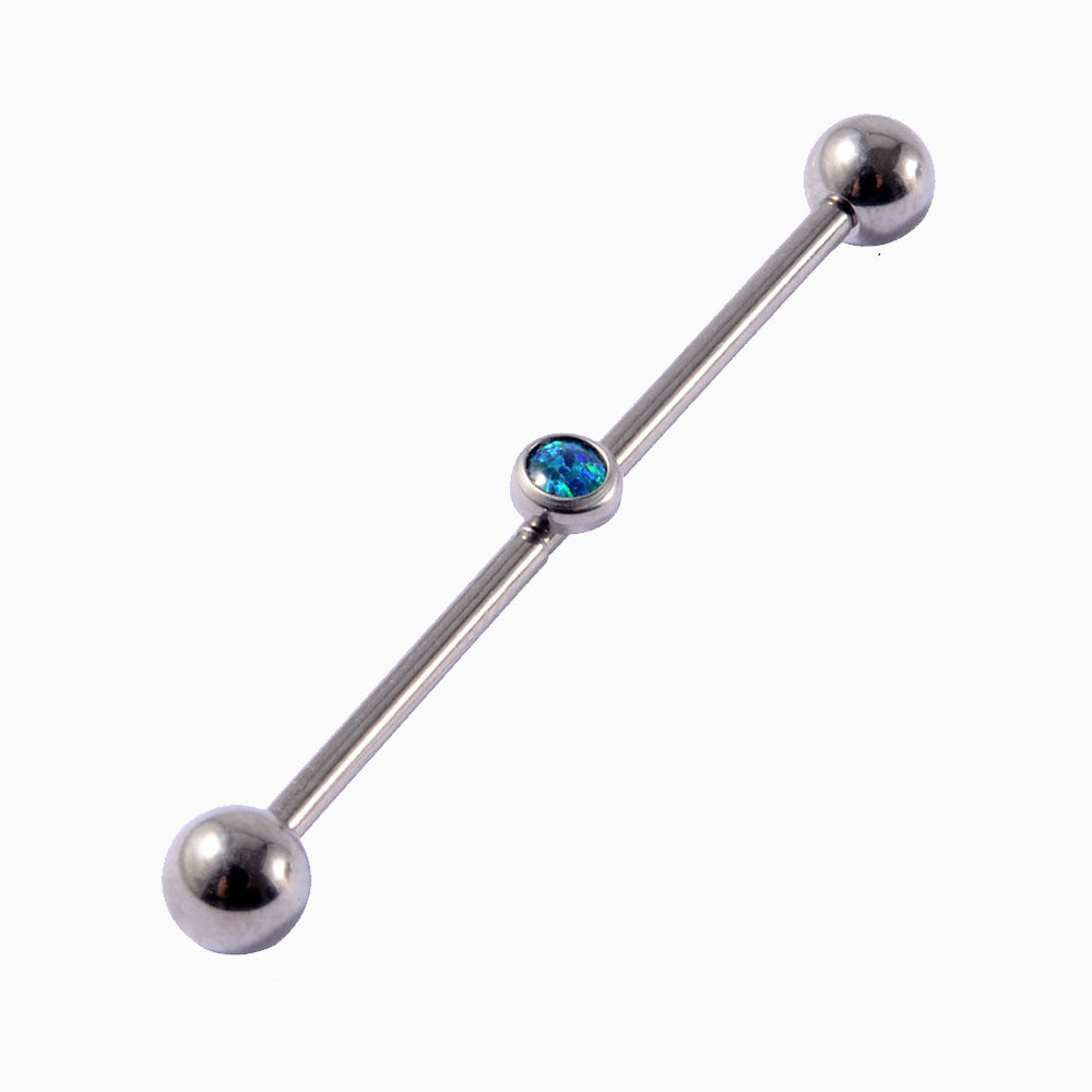 Titanium Opal Industrial Barbell - OhmoJewelry