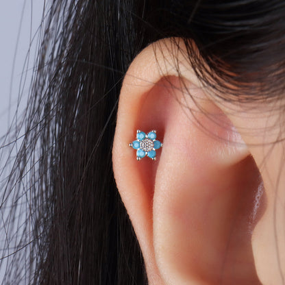 Turquoise Flower Stud - OhmoJewelry