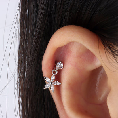 Flower Drop Stud - OhmoJewelry