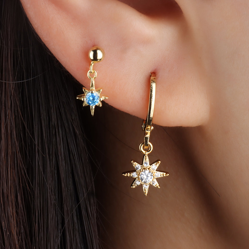 Star Hoop Earring - OhmoJewelry