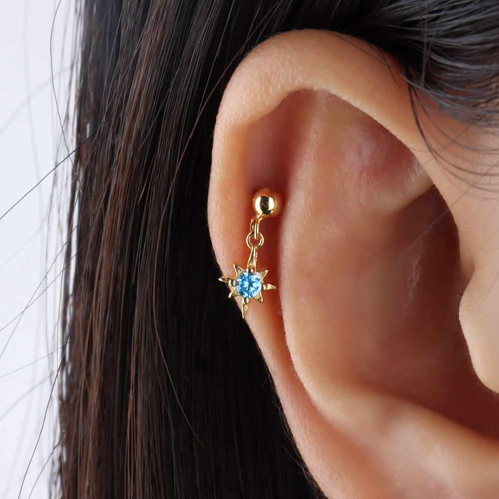 Sparkle Star Drop Earring - OhmoJewelry