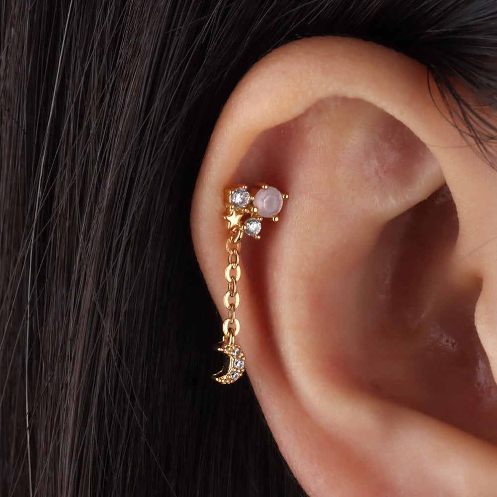 Moon Drop Stud - OhmoJewelry