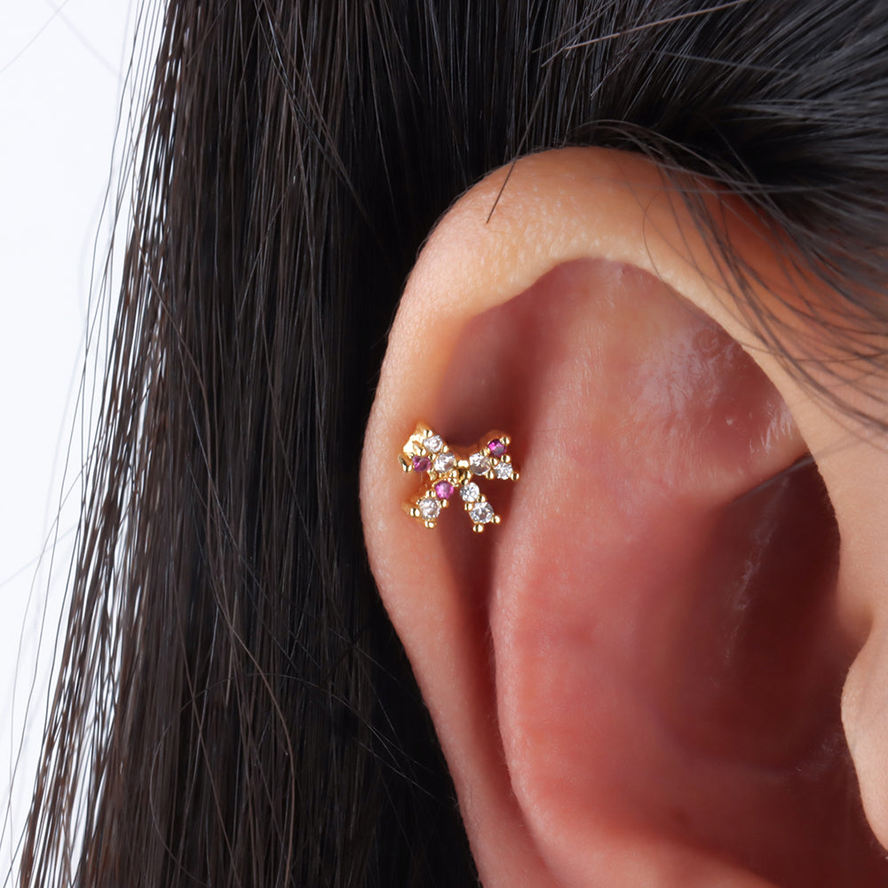 Delicate Bow Stud - OhmoJewelry