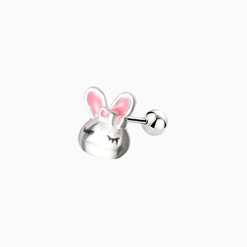 Sleepy Rabbit Stud - OhmoJewelry