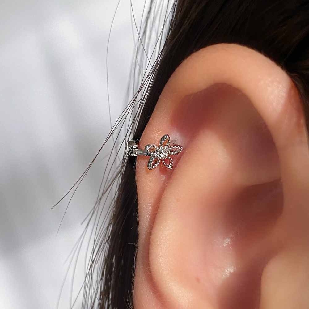 Flower Helix - Stainless Steel - Helix - Oumo Jewelry