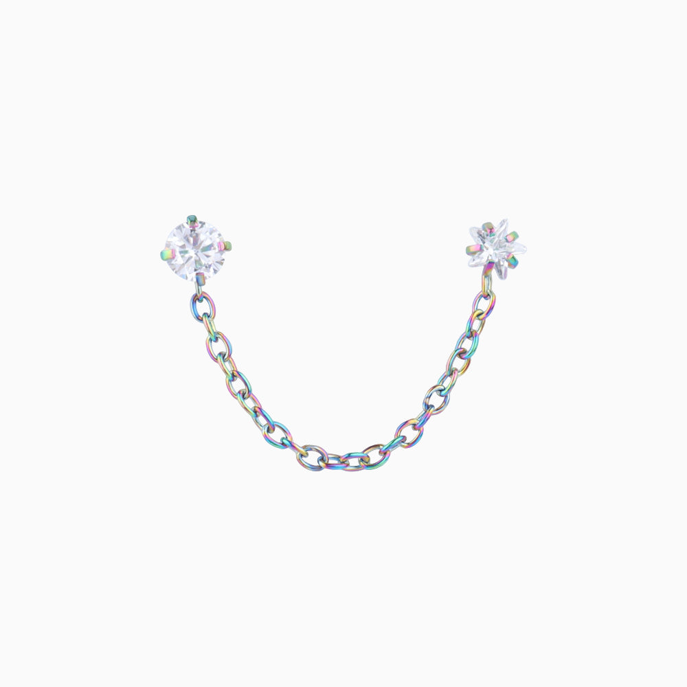 Sparkling Star Chain Earring - OhmoJewelry