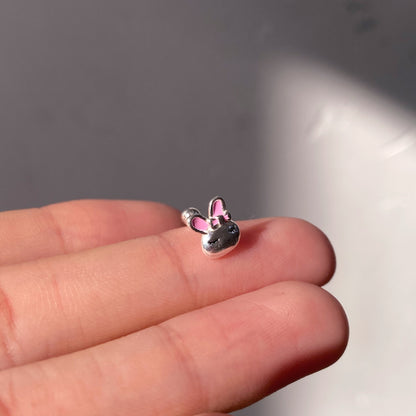 Sleepy Rabbit Stud - OhmoJewelry