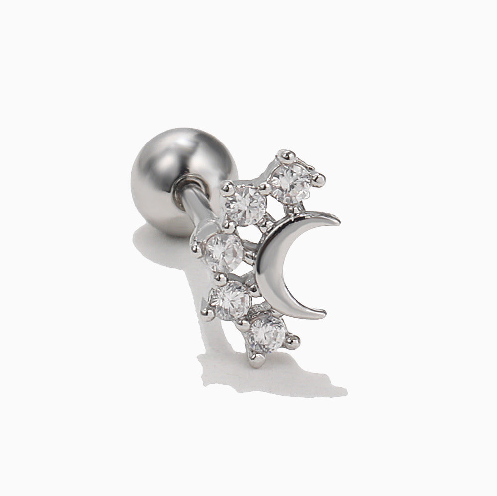 Dreamy Moon Stud - OhmoJewelry