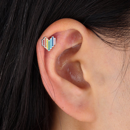 Rainbow Love Stud - OhmoJewelry