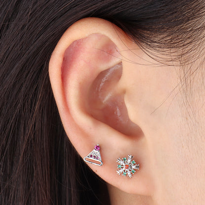 ❄️Cheery Snowflake Stud - OhmoJewelry